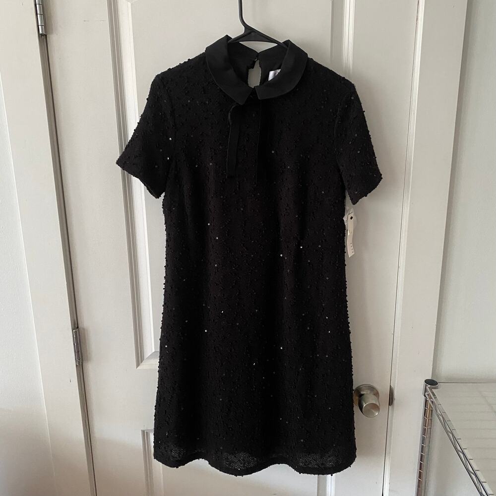 ELLE Women's sz M Holiday Hostess Dress Mineral Black Sequins Kohl's $60 NWT's